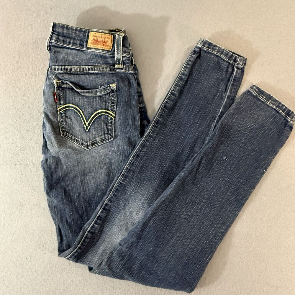 WOMEN'S JUNIOR'S LEVI'S 535 Legging Dark Wash Denim Jeans, sz 3M W26 x L28